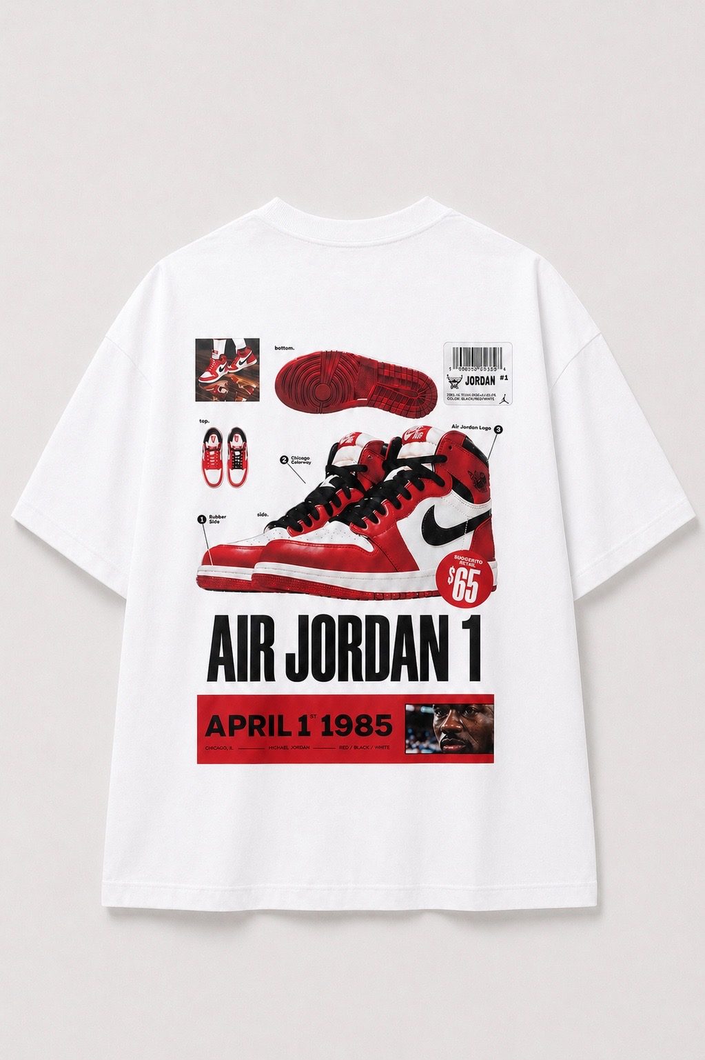 Camiseta Oversized Air Jordan branca