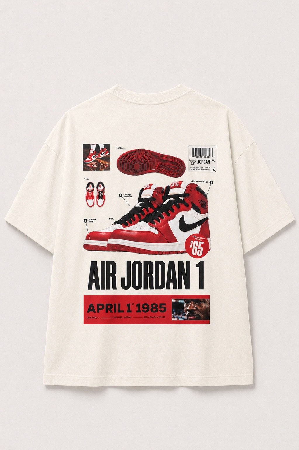 Camiseta Oversized Air Jordan off white