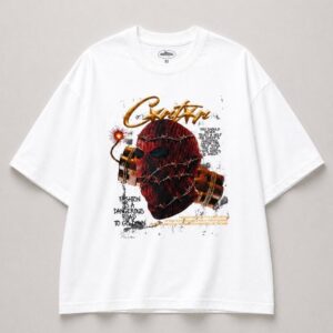 Camiseta Oversized Corteiz bomb branca