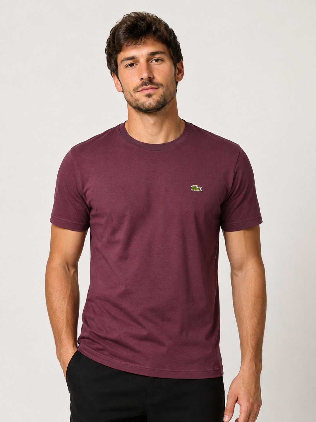 Camiseta Slim Premium Lacoste Essential – Bordô - Imagem 2