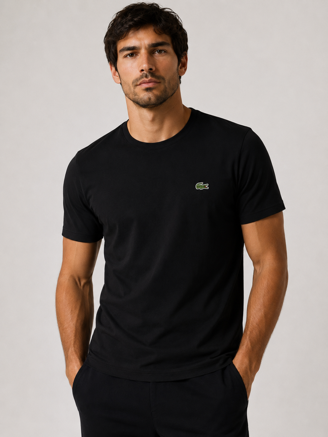 Camiseta Slim Premium Lacoste Essential – Preta - Imagem 2
