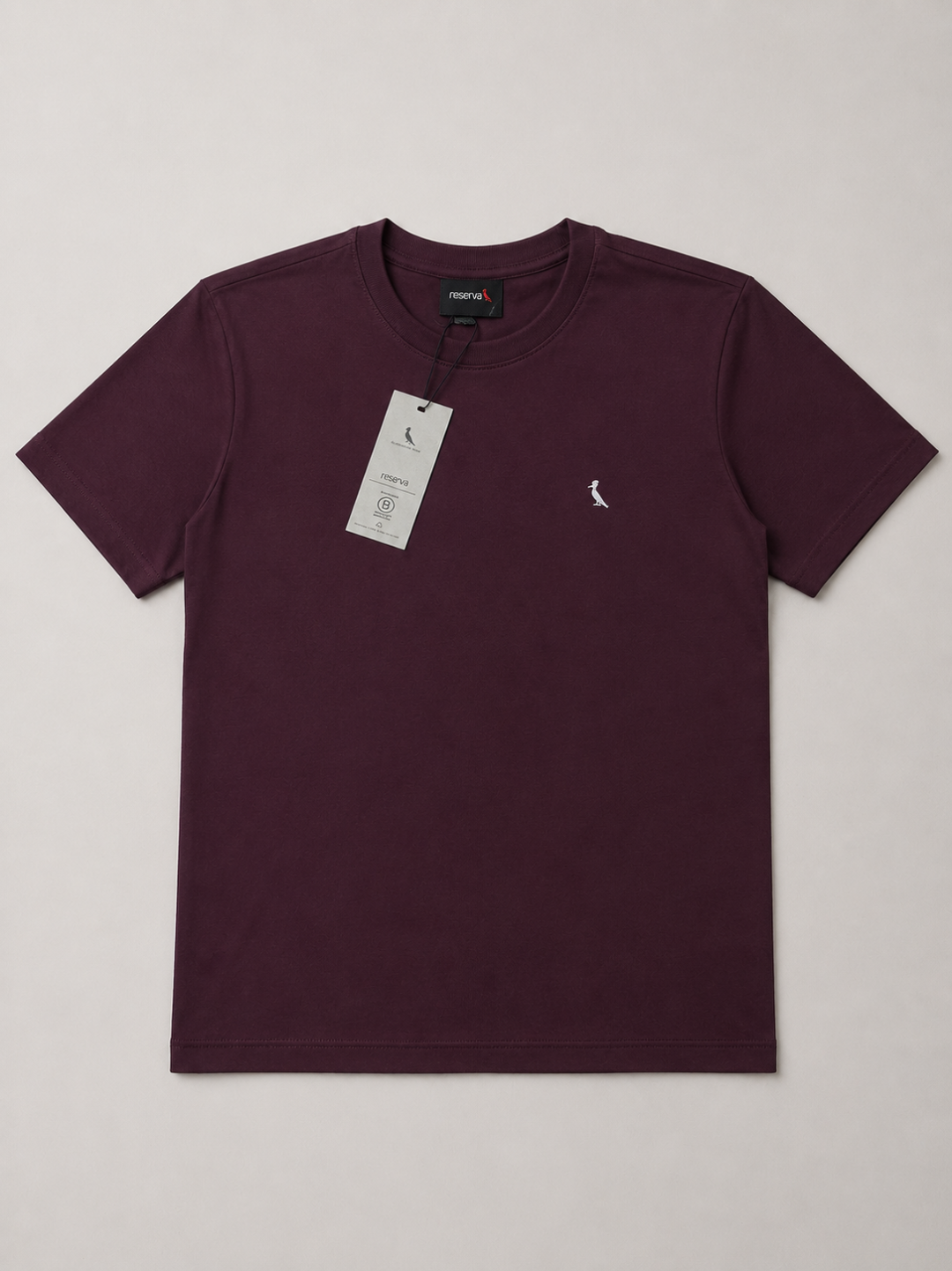 Camiseta Slim Reserva Essential Pima Bordada – Bordô