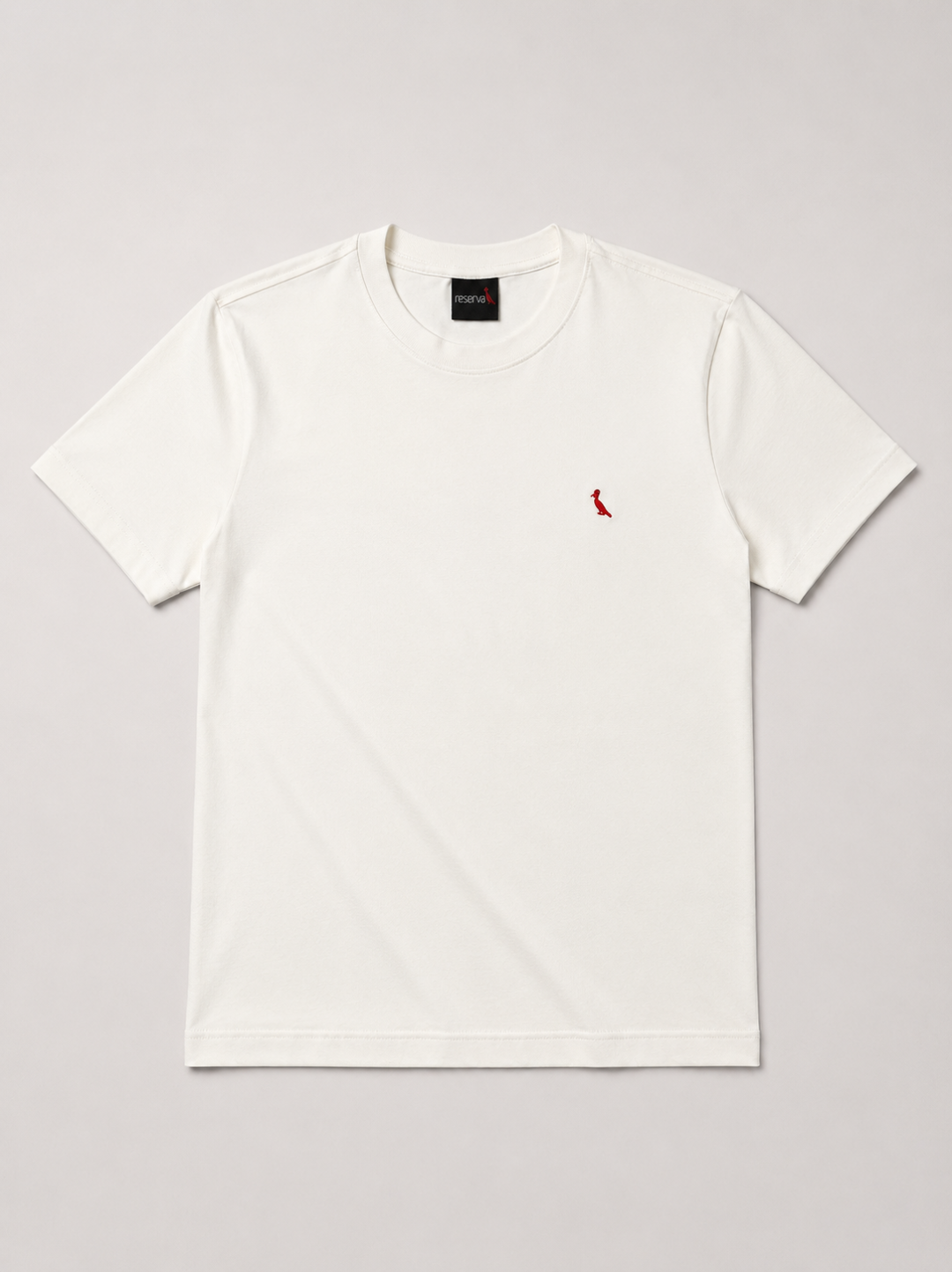 Camiseta Slim Reserva Essential Pima Bordada – Off White