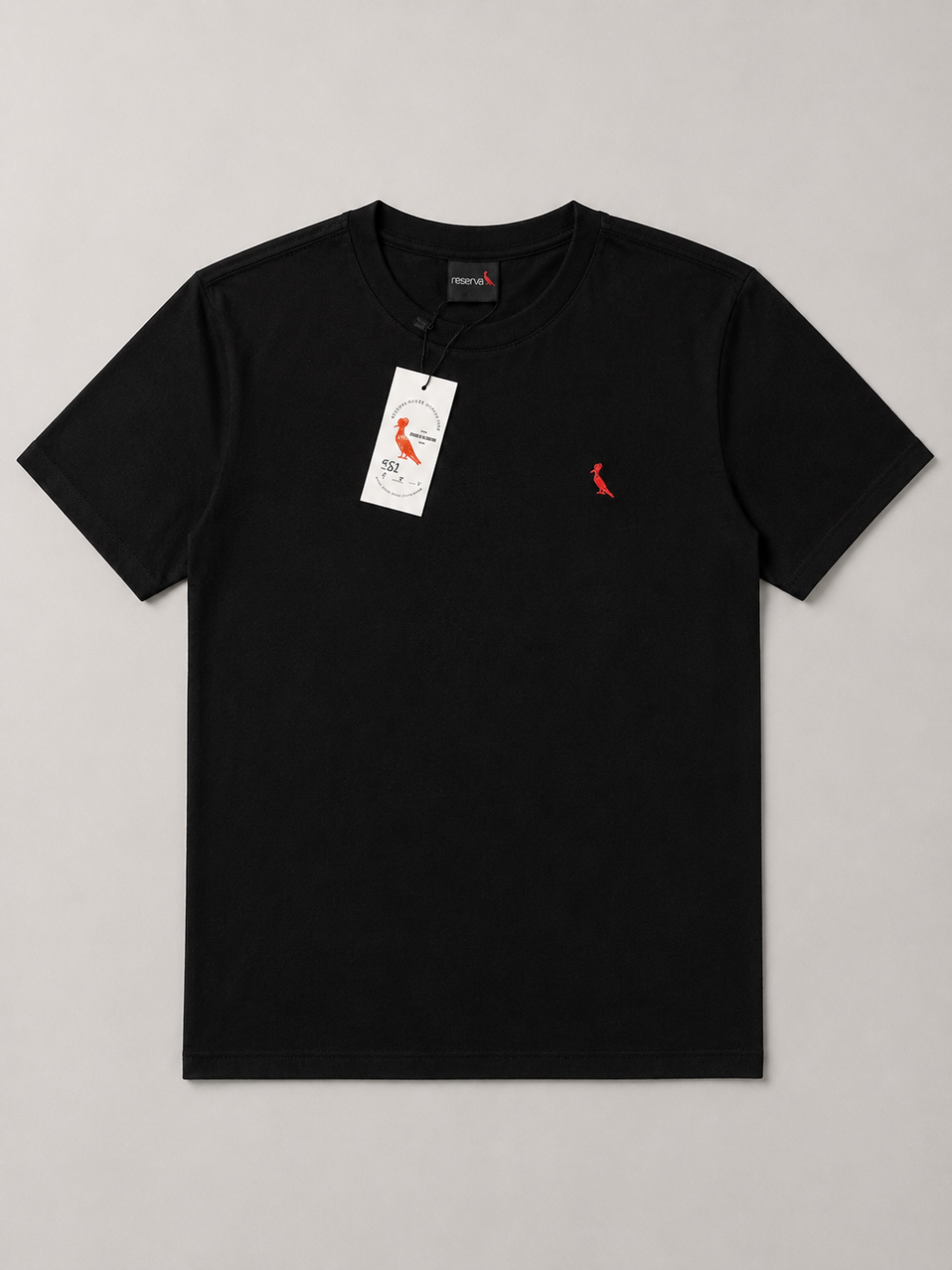 Camiseta Slim Reserva Essential Pima Bordada – Preta
