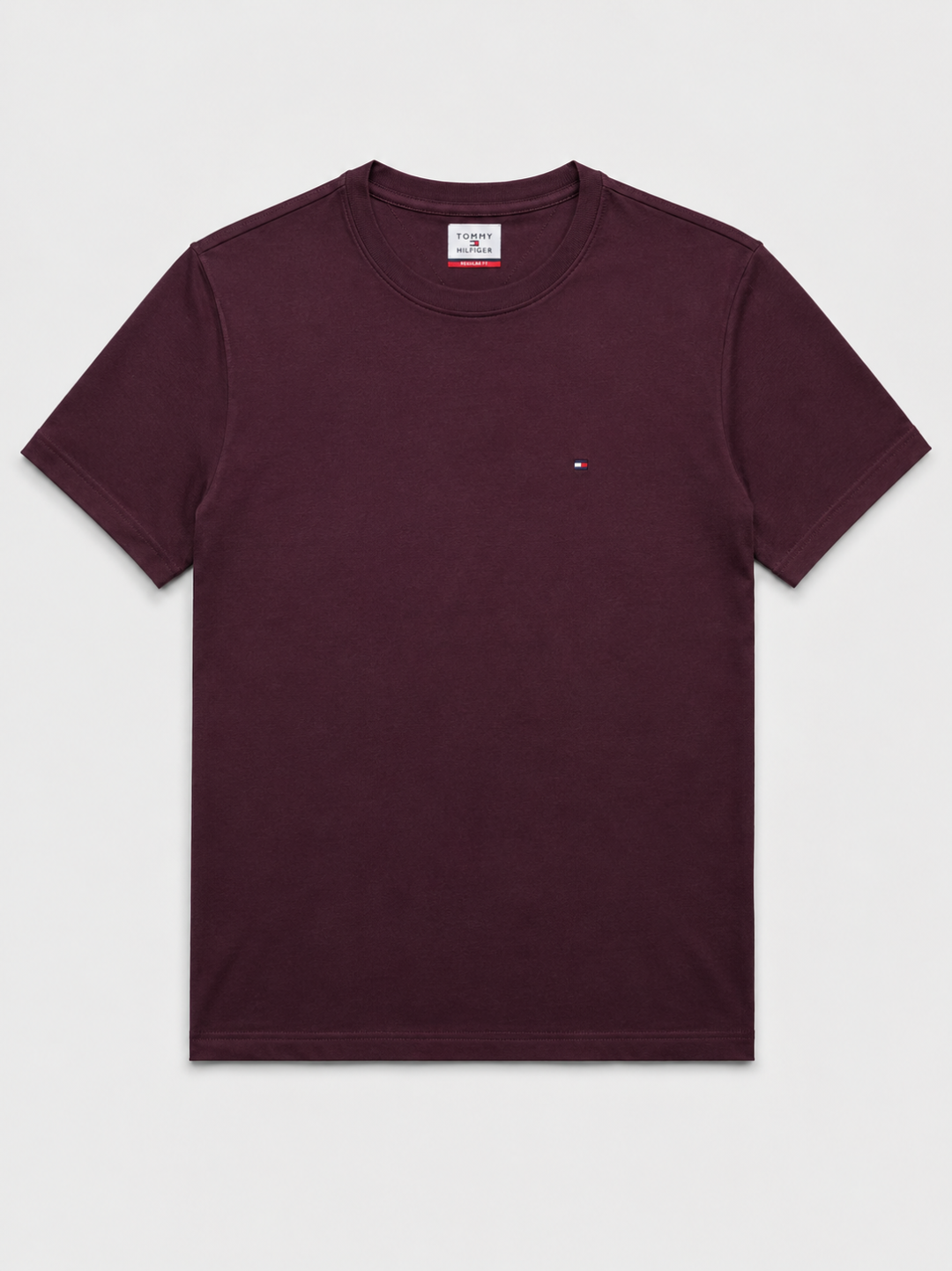 Camiseta Tommy Hilfiger Slim Essential — Bordô