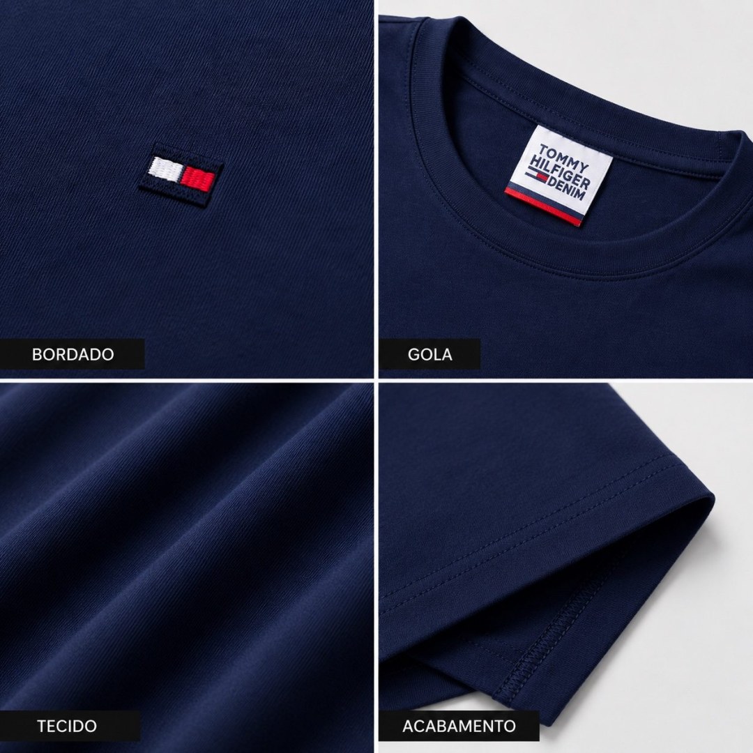 Camiseta Tommy Hilfiger Slim Essential — Marinho - Imagem 3