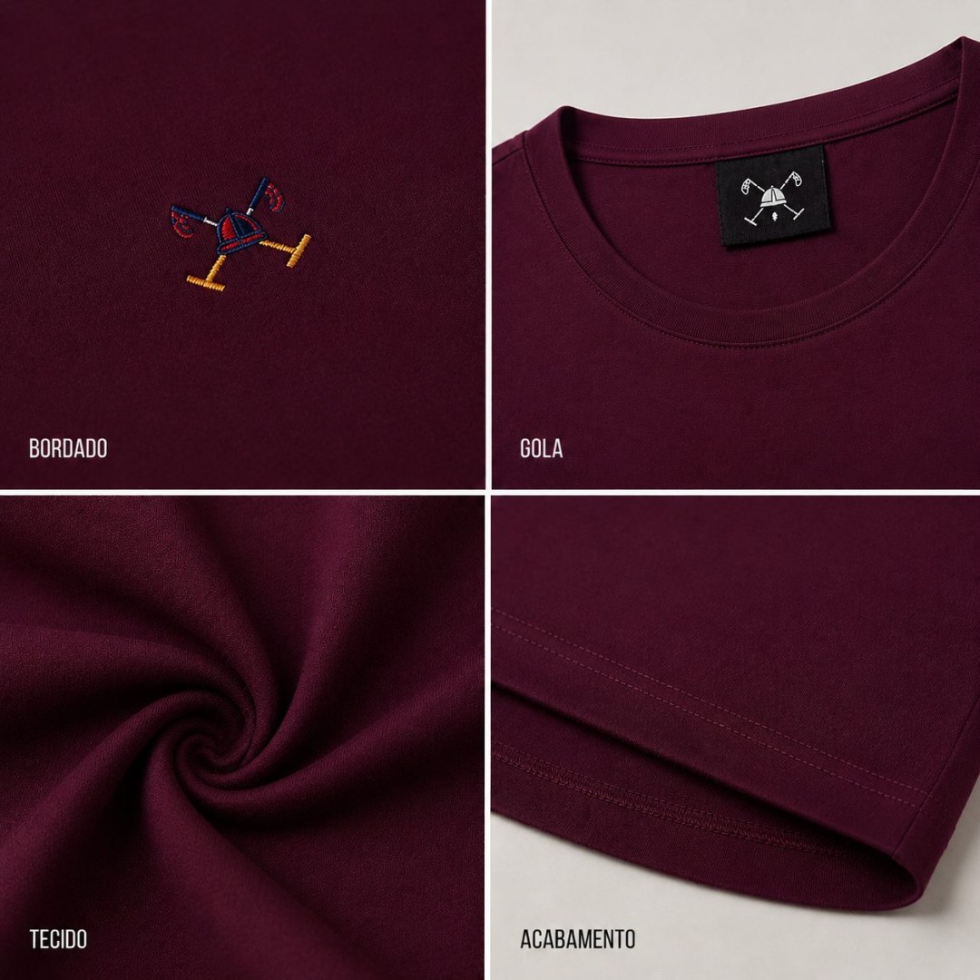 Polo Play Camiseta Slim Peruvian Signature — Bordô - Imagem 3