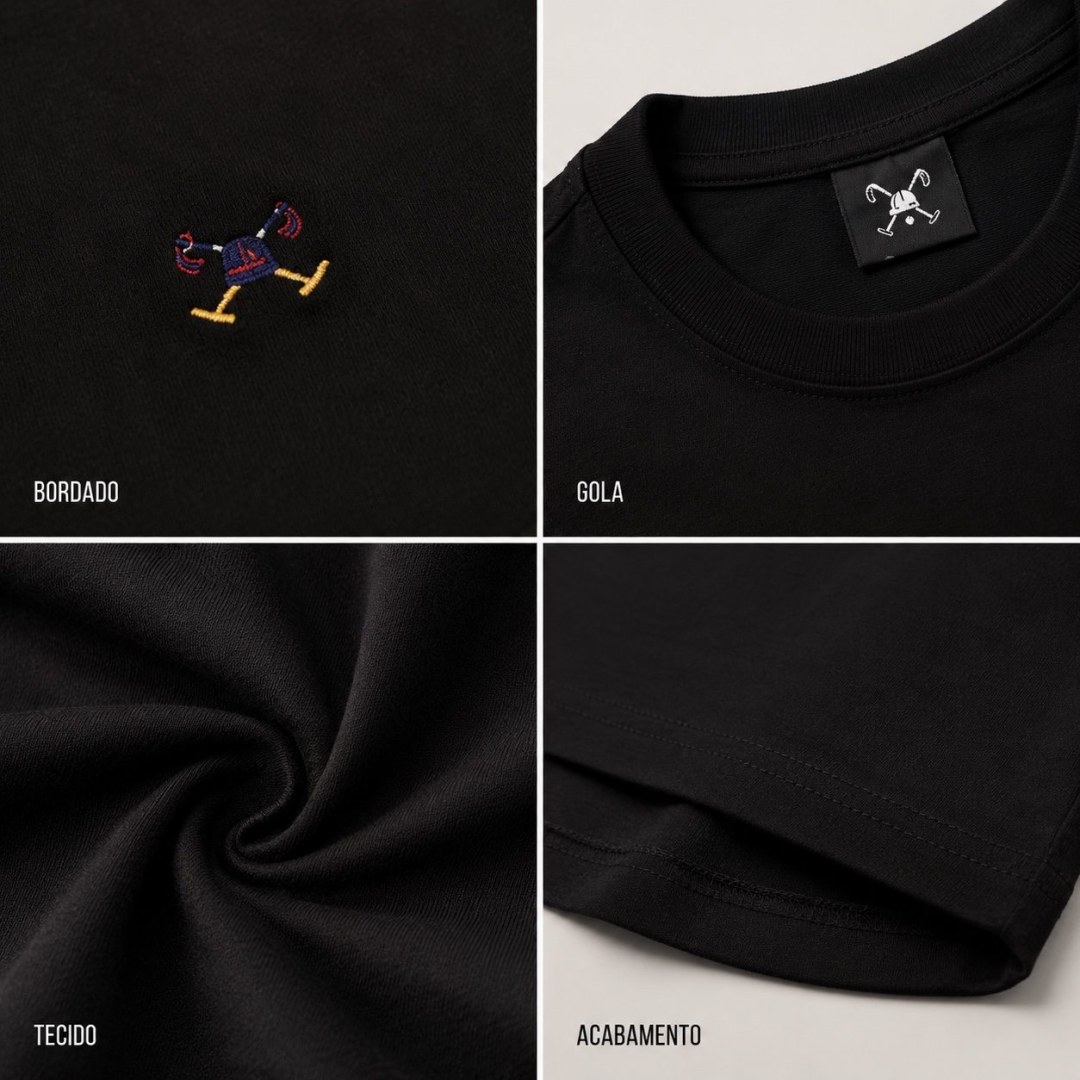 Polo Play Camiseta Slim Peruvian Signature — Preta - Imagem 3