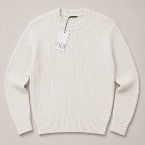 Suéter Zara Tricô Premium Texturizado — Off White